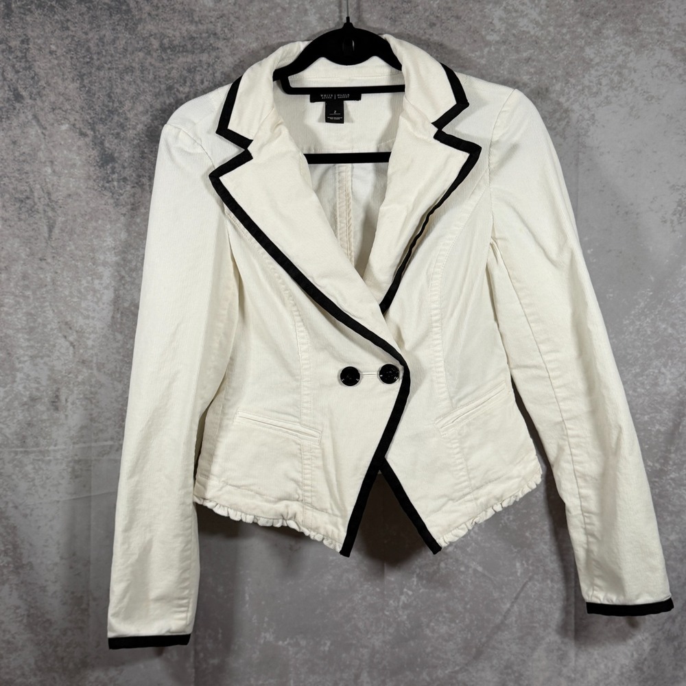 White House Black Market Corduroy Cropped Blazer Siez 2 Classic Formal